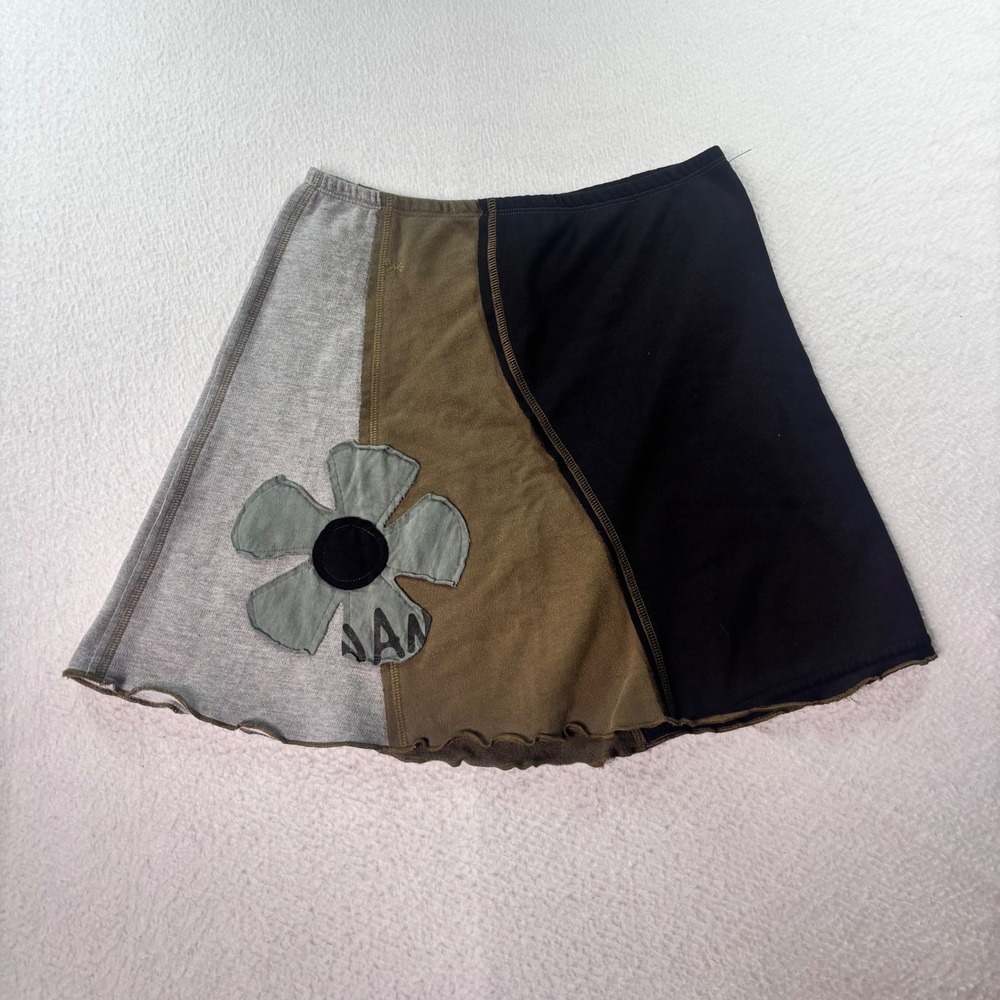 Elisabethan Upcycled Patchwork Mini Skirt XS Boho Fairy Grunge Recycled USA